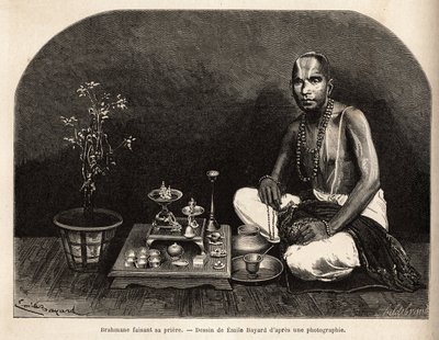 Brahmano inginocchiato davanti all