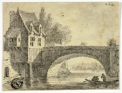 Ponte con casa da Unknown artist