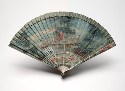 Ventaglio Brisé con una scena di due coppie in un paesaggio, c.1700-25 da Unknown artist
