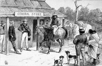 Negozio di Bush in Australia, circa 1880. da Unknown artist