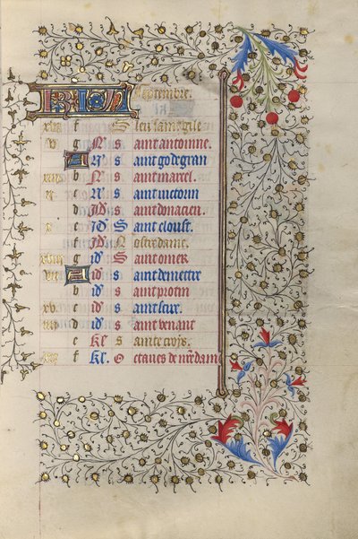 Pagina del calendario da Unknown artist