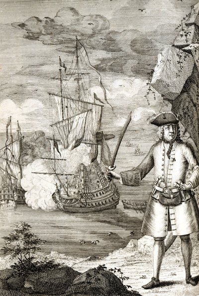 Il capitano Henry Avery prende una delle navi del Gran Moghul da Unknown artist
