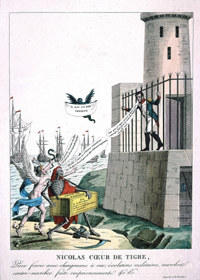 Caricatura contro Napoleone I con personificazione dell