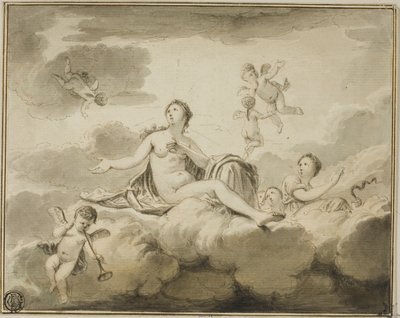 Design del soffitto: La verità trionfante, con la prudenza e altre da Unknown artist