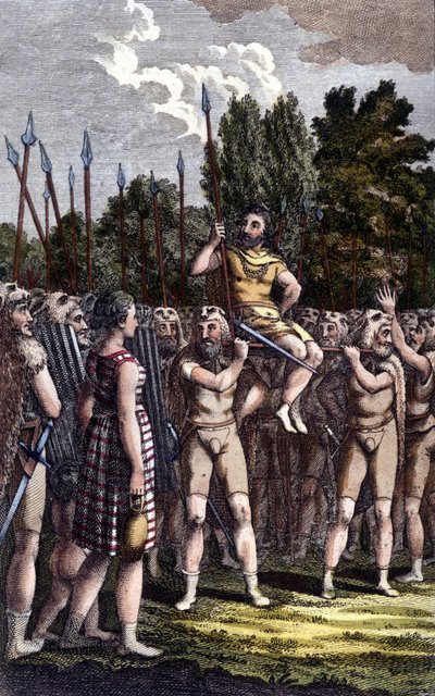 Cerimonia celtica. Incisione del XIX secolo da Unknown artist