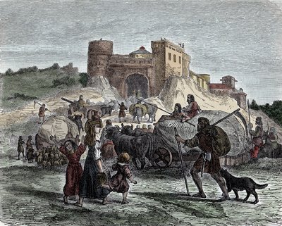 Celti al servizio dei loro capi - Civiltà celtica, Età del Ferro: i Celti portano le loro offerte per i sacrifici rituali da Unknown artist