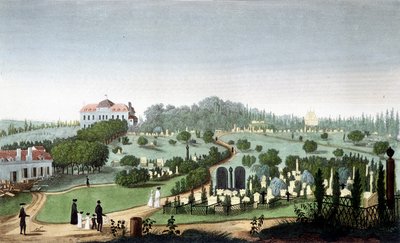 Cimitero di Père Lachaise, circa 1820 - in "Vues de Paris" di Courvoisier da Unknown artist