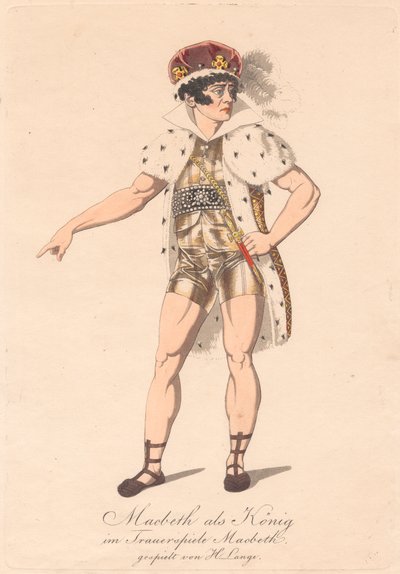 Personaggi da una produzione tedesca di Macbeth (una di sei incisioni) da Unknown artist