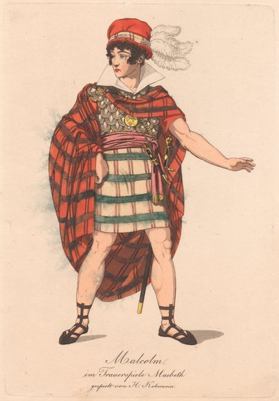 Personaggi di una produzione tedesca di Macbeth (una di sei incisioni) da Unknown artist