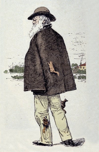 Charles Darwin (1809 - 1882), naturalista inglese con scoiattoli. da Unknown artist