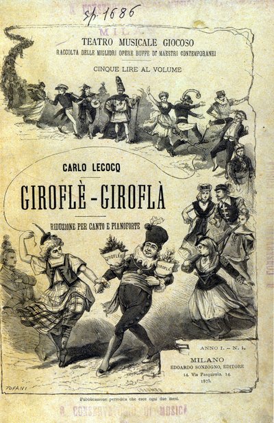 Charles Lecocq "Giroflè - Girofla". Copertina della partitura da Unknown artist