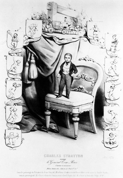 Charles Sherwood Stratton soprannominato Generale Tom Thumb (Generale Tom Thumb) (1838-1883), il famoso nano del circo Barnum. da Unknown artist