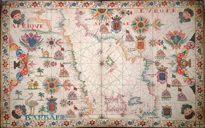 Carta del Mediterraneo occidentale, c.1600 (manoscritto) da Unknown artist