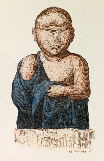 Bambino con un occhio solo, classificato secondo la nomenclatura di Linneene e la classificazione di Cuvier (incisione) da Unknown artist