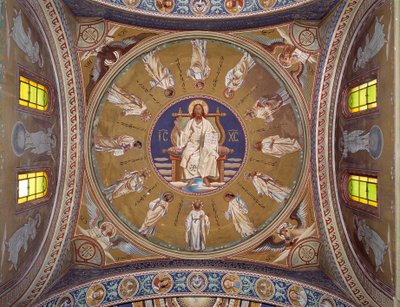 Cristo pantocratore con gli apostoli da Unknown artist