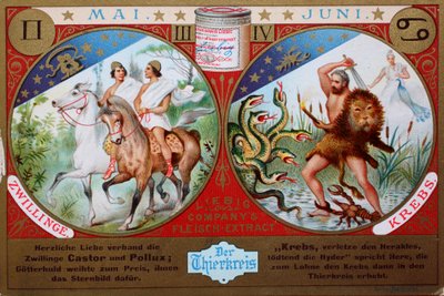 Serie di immagini del collezionista Lo Zodiaco, Maggio e Giugno, Gemelli e Cancro da Unknown artist