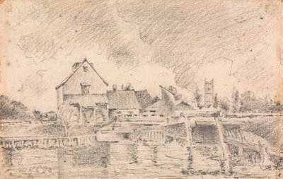 Copia del Dipinto di Constable, Dedham Lock and Mill da Unknown artist