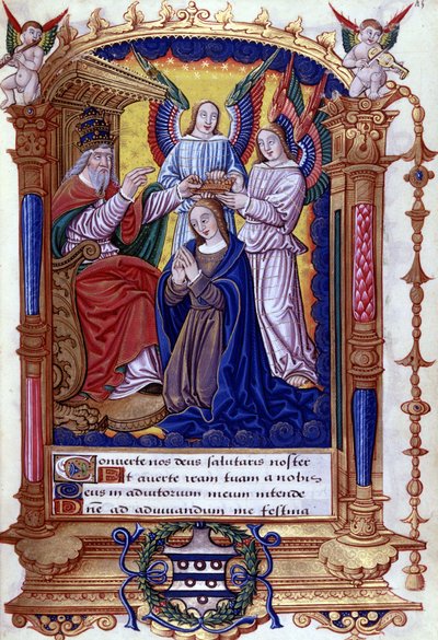 Incoronazione della Vergine, testo latino, libro delle ore da Unknown artist