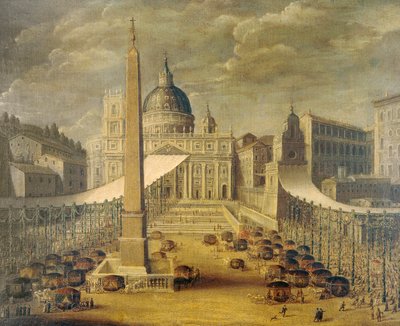 Processione del Corpus Domini in Piazza San Pietro al tempo di Papa Innocenzo X, ca 1646 da Unknown artist