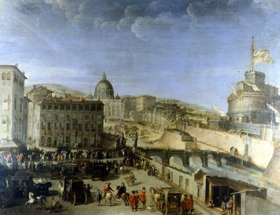 Corteo del Papa al Ponte S. Angelo a Roma da Unknown artist