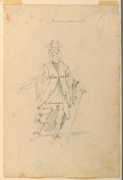 Costume Design: Un Uomo in Abbigliamento Fantastico per un Balletto da Unknown artist