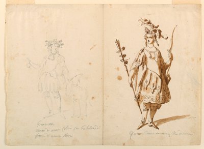 Costume: Gioventù e Diana per un balletto da Unknown artist