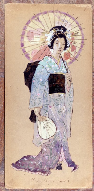 Costume di Madame Butterfly per il primo atto per la creazione di Madame Butterfly di Giacomo Puccini nel 1904. Collezione del Museo della Scala di Milano da Unknown artist