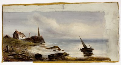 Cottage sulla riva da Unknown artist