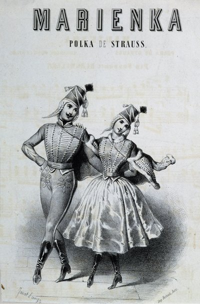 Coppia di ballerini di polka per Strauss Marienka, n.d. XIX secolo da Unknown artist