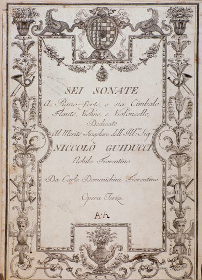 Copertina di Sei Sonate, Op. 3 di Carlo Domenighini da Unknown artist