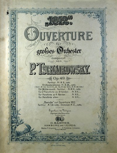 Copertina della partitura d