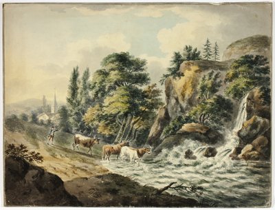 Mandria di mucche portata al fiume da Unknown artist