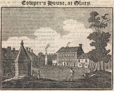 Casa di Cowper a Olney (con testo) (dallo Specchio) [una simile incisione appare in "The Tourist; a literary and anti-slavery journal", 28 gennaio 1833, pagina 189]; pagina 76 (Volume Uno) da Unknown artist