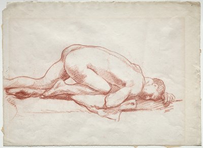 Nudo maschile accovacciato da Unknown artist