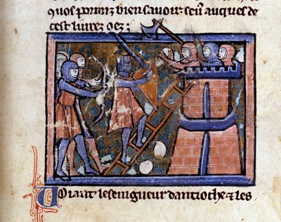 Crocifissione (probabilmente la prima): la cattura di Gerusalemme da parte dei crociati. Miniatura da un manoscritto di Guglielmo di Tiro da Unknown artist