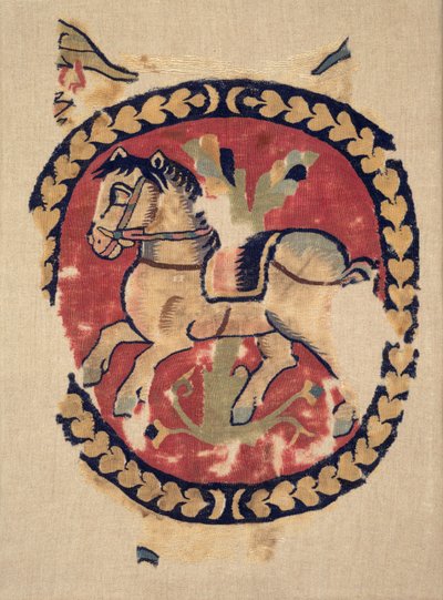Frammento di tenda con cavallo al galoppo da Unknown artist