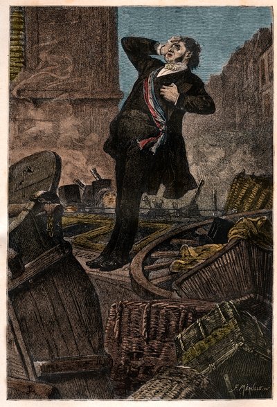 Morte di Alphonse Baudin (1811-1851) sulla barricata del Faubourg Saint Antoine il 3 dicembre 1851 durante il colpo di stato di Luigi Napoleone III da Unknown artist