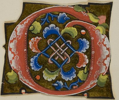 Iniziale "G" decorata in rosso con fiore convenzionale da un manoscritto da Unknown artist