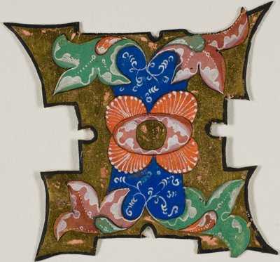 Iniziale "I" decorata con foglie di un libro corale da Unknown artist
