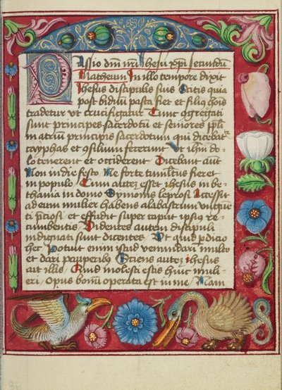 Pagina di testo decorata da Unknown artist