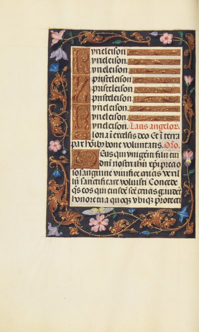 Pagina di testo decorata da Unknown artist