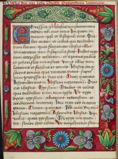 Pagina di testo decorata da Unknown artist