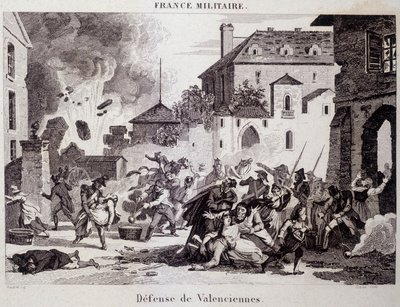 Difesa di Valenciennes (dai repubblicani contro britannici e austriaci nel 1794). Incisione del XIX secolo da Unknown artist