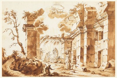 Progetto per presepe (scena della Natività) da Unknown artist