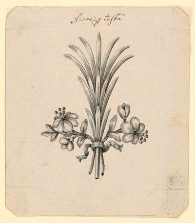 Progetto per fiori come acconciatura da Unknown artist