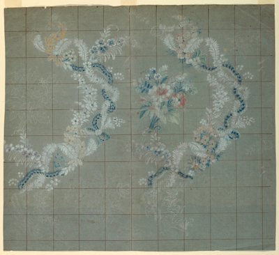 Disegno per broccato di seta da Unknown artist