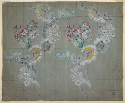 Disegno per broccato di seta da Unknown artist