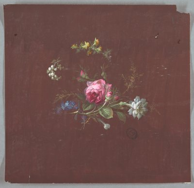 Disegno per carta da parati e tessuti: Fiori da Unknown artist