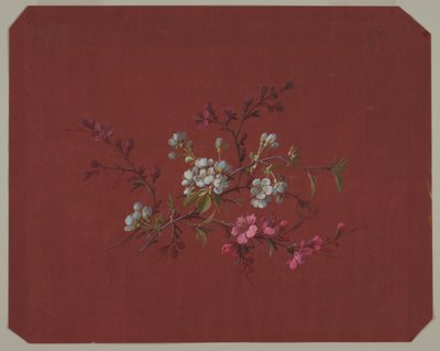 Disegno per carta da parati e tessuti: Fiori da Unknown artist