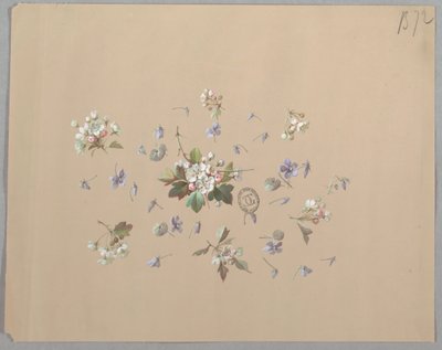 Design per carta da parati e tessuti: Fiori da Unknown artist